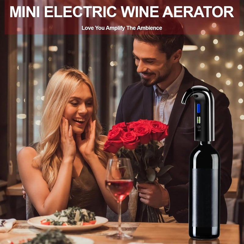 Cozyall Electric Wine Aerator, One-Touch Automatic Wine Decanter for Red & White Wine, Wine Dispenser, Wine Pourer, Wine Gifts for Wine Lovers (Black) - Image 3